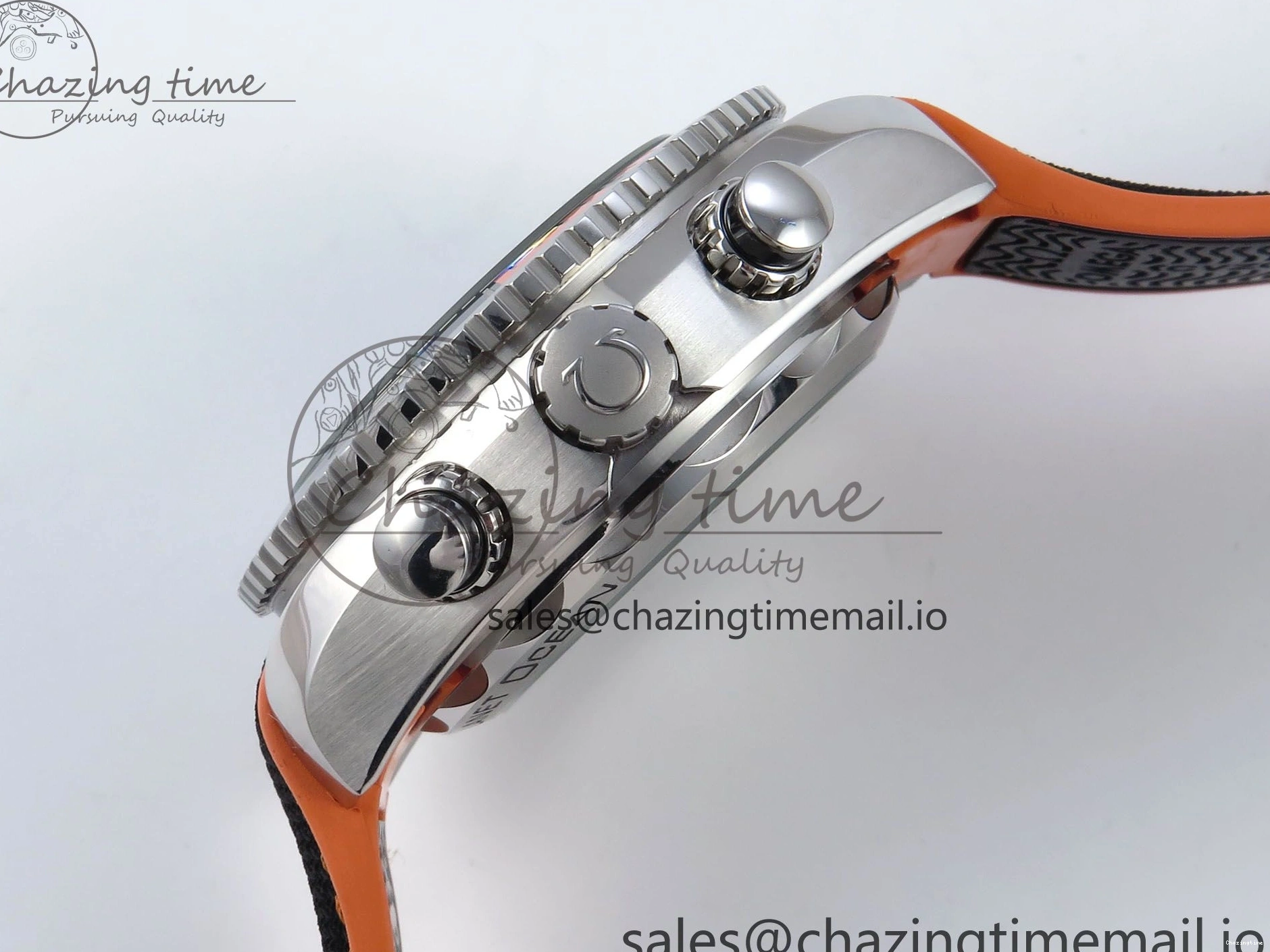 0112 Planet Ocean Master Chronometer 600M 45.5mm SS SCF 1:1 Best Edition Black Orange Bezel Black Dial on Black Rubber Strap A9900 Super Clone ModernLook 7667